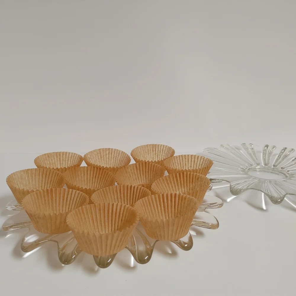 Vintage Federal Clear Glass Platter Wavy Pattern
